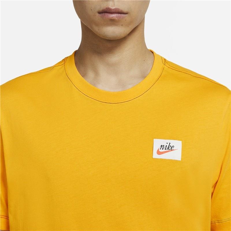 Men's Nike Nsw Tee Swoosh 50 Lbr Casual Sports Breathable Printing Short Sleeve Gold Color T-Shirt DJ1394-739