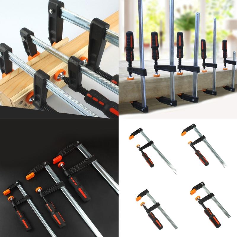 Струбцина F с эргономичным дизайном для столярных и ремесленных работ, усиленная, регулируемая, металлическая, для металлообработки