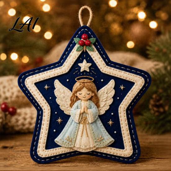 Festive Wall Fireplace Decoration Felt Christmas Pendant Decorative Hanging Ornament for Holiday Indoor Outdoor Xmas Tree Decor Home Decor,