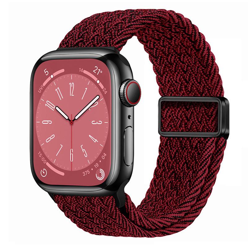 Совместимо с Apple Watch S10, iWatch 11, Xiaomi 9, Huawei; Нейлоновый ремешок с магнитной пряжкой "Радуга".