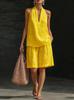 1116 New Women's Clothing Neck V-Neck Sleeveless Casual Shorts Set
