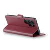 Samsung Galaxy S26 Ultra Case, ERBORD Glossy Litchi, Wallet Flip Case, Red