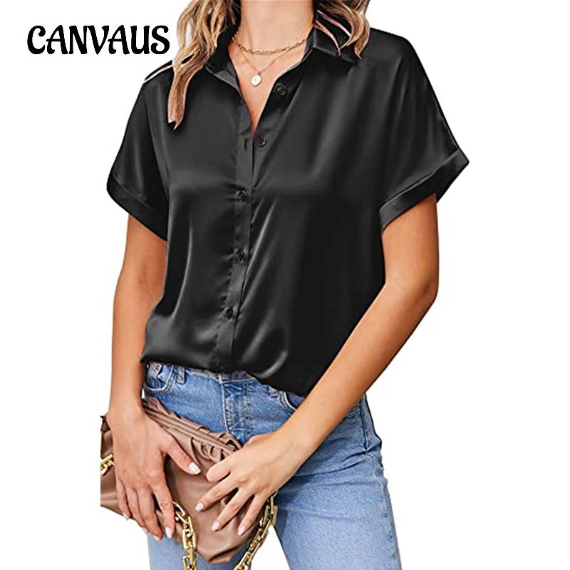 Summer Women's Shirts V-Neck Casual Short Sleeve Shirt