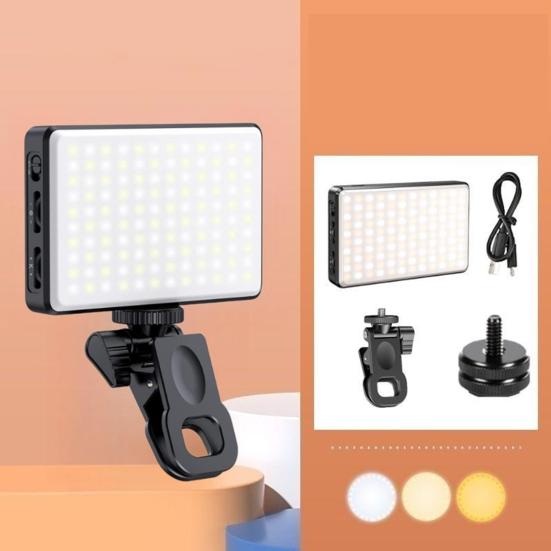 Светильник для селфи с клипсой, 3 режима, 10 уровней яркости, суперяркий, универсальный, перезаряжаемый, компактный, портативный, светодиодный, заполняющий свет