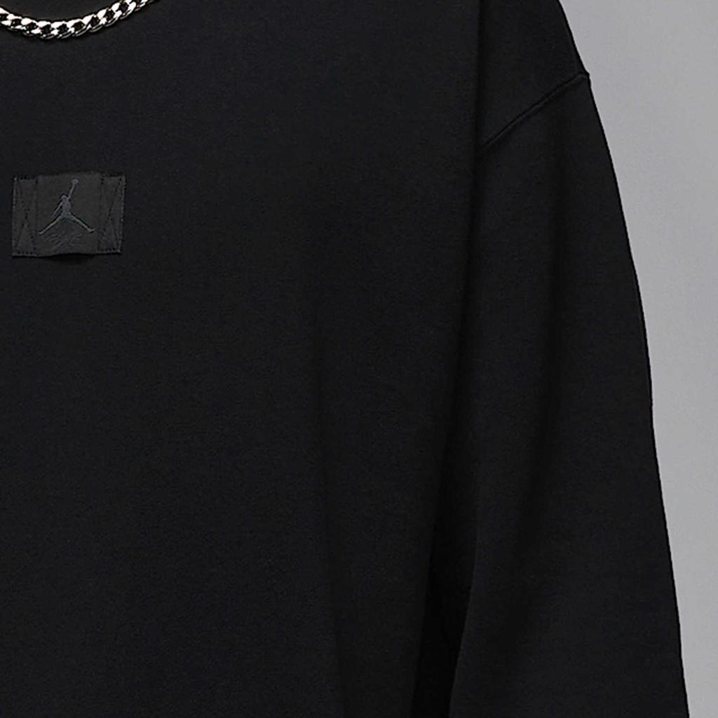 Jordan Тонкий флисовый свитшот с круглым вырезом и логотипом Flight Fleece, мужская спортивная толстовка черного цвета FV7260-010