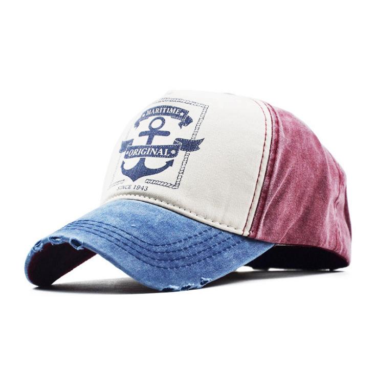 Vintage Distressed Baseball Cap "Jewel Shine" Print Washed Cotton Dad Hat