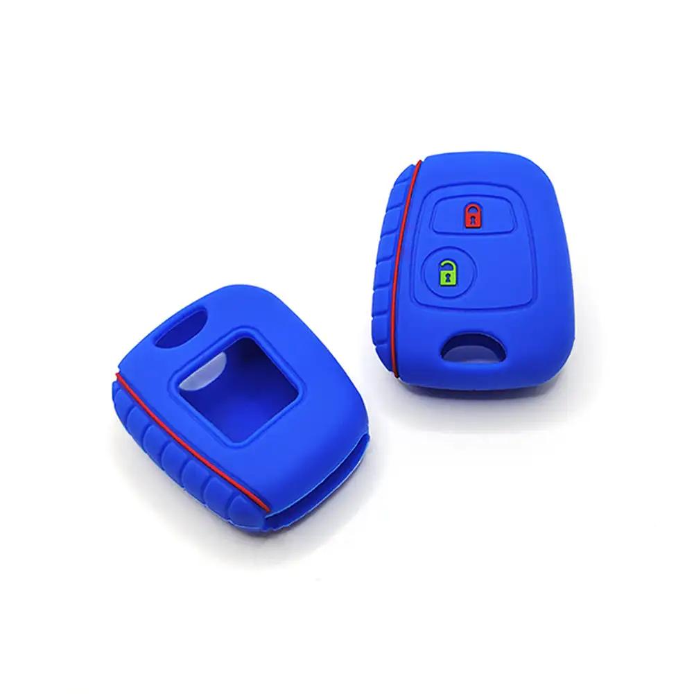 Для Peugeot 107 206 307 207 408 защитный чехол для ключа с 2 кнопками из силиконовой резины для автомобильного пульта дистанционного управления, новый