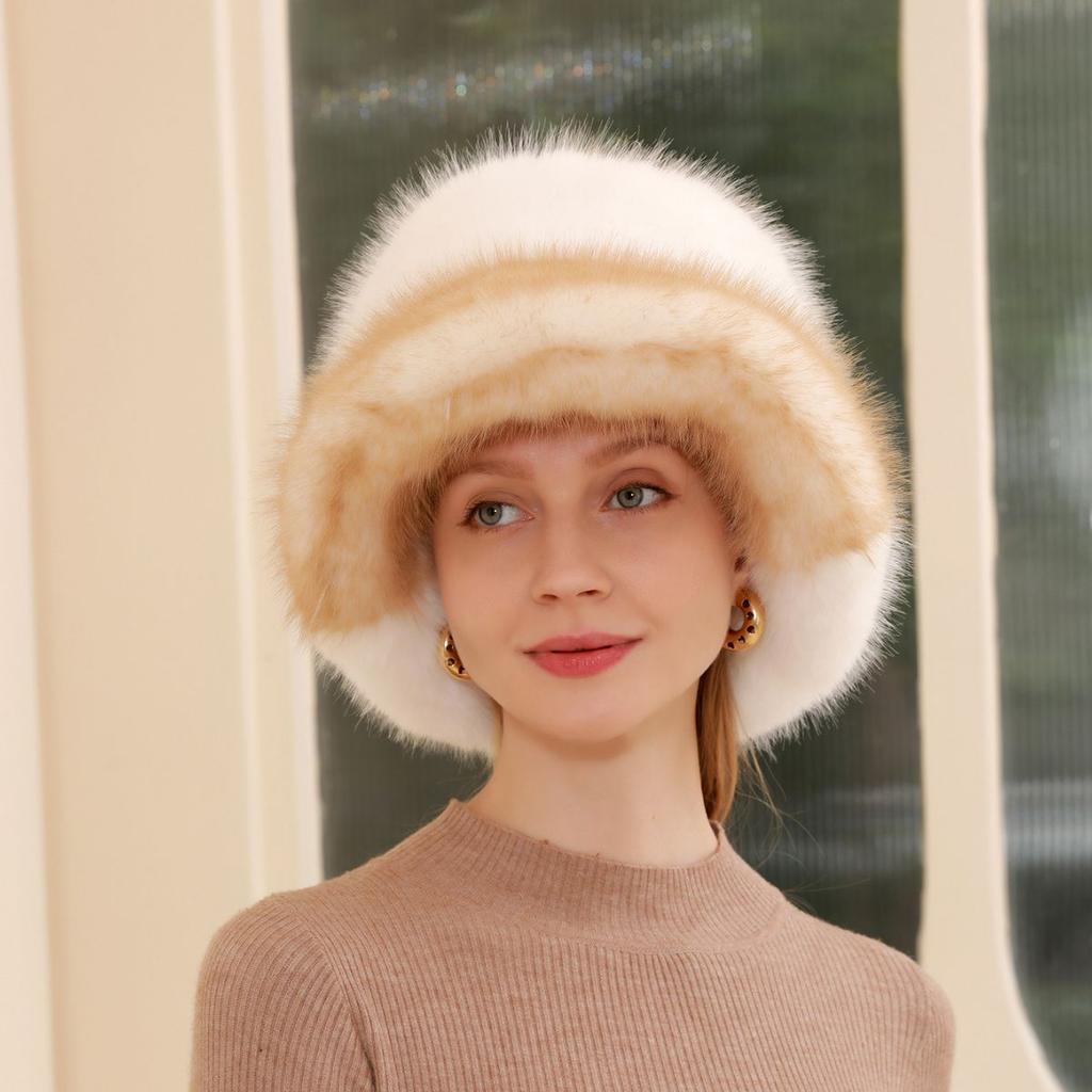 JYL TS DIY Шапка из кроличьего меха Женская зимняя теплая шапка-бини из искусственного меха Искусственный кроличий мех