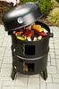 Multi 3-In-1 Round Garden Grill With 40 Cm Smoker, Cover, Thermometer, Garden Smoker