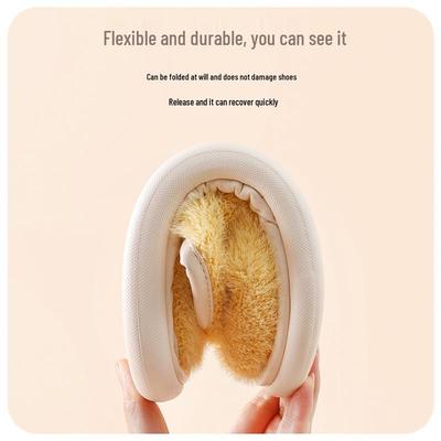 Оформление: Женские пушистые тапочки на толстой подошве, теплые, нескользящие для улицы и дома.