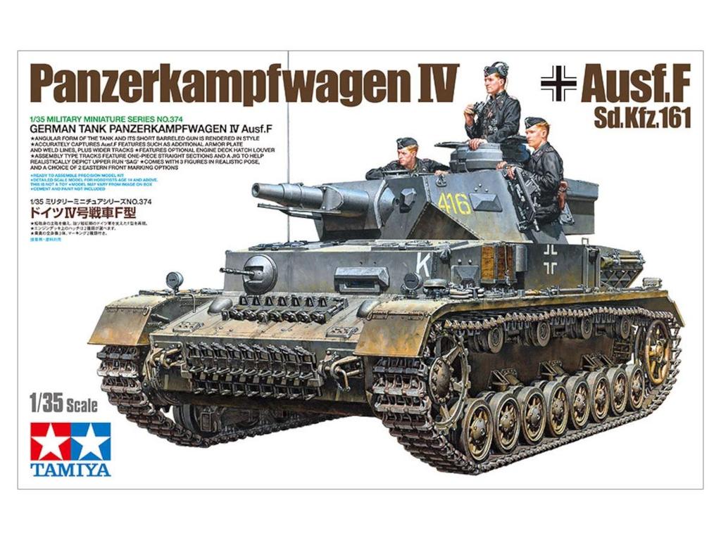 Tamiya Military Miniature Series German Panzer IV F Type Plastic Model Male 35374 1/35 No.374