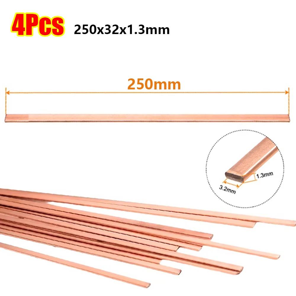 4Pcs Flat Flat Copper Electrode for Mechanical Repair and Refrigeration Equipment