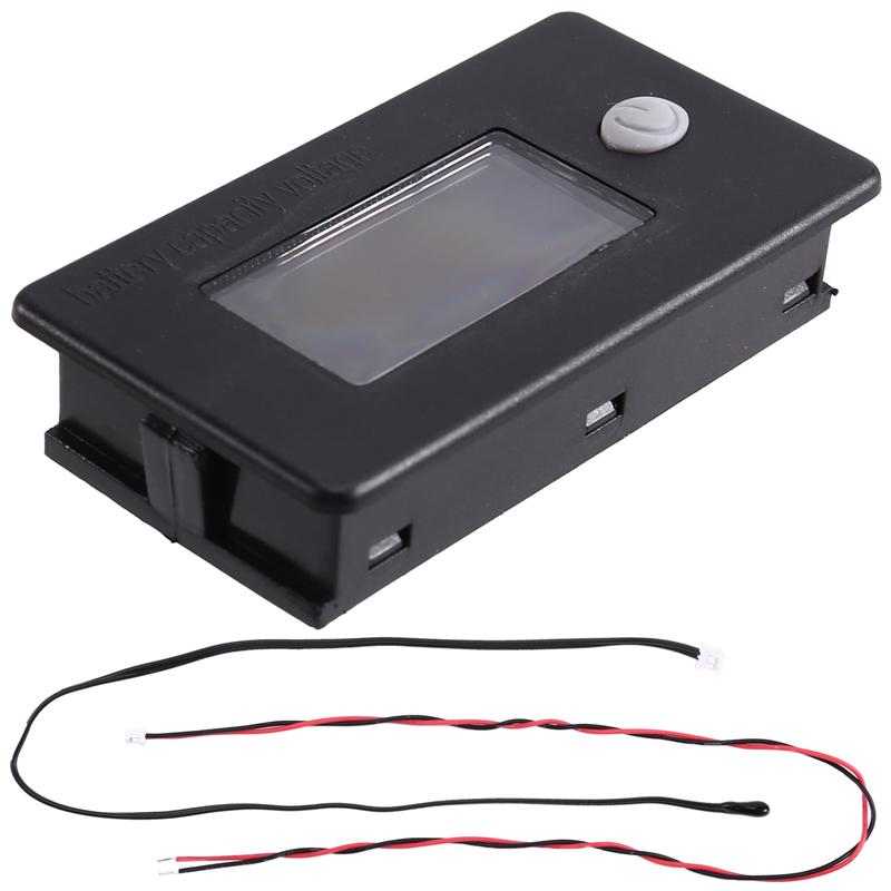 Golf Cart Battery Meter LCD Display Voltmeter 10-100V Volt Meter Temperature Gauge For Rv Vehicles Cars Yachts