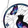 Акриловый пазл-ловец солнца, разноцветные кошки, бабочки, цветы, подвесное украшение на окно, в стиле витража, DIY-набор для ловца солнца для взрослых