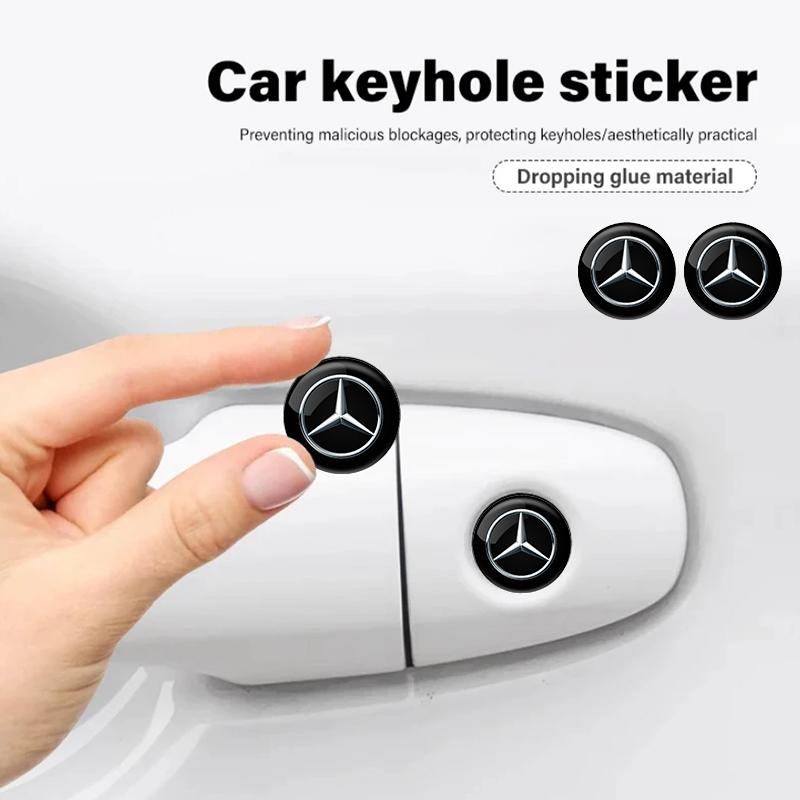 2Pcs Car styling Lock Keyhole Stickers Decoration Protection For Mercedes-Benz A B C E G S Class CLA CLS GLA GLB GLC GLE GLS sss1