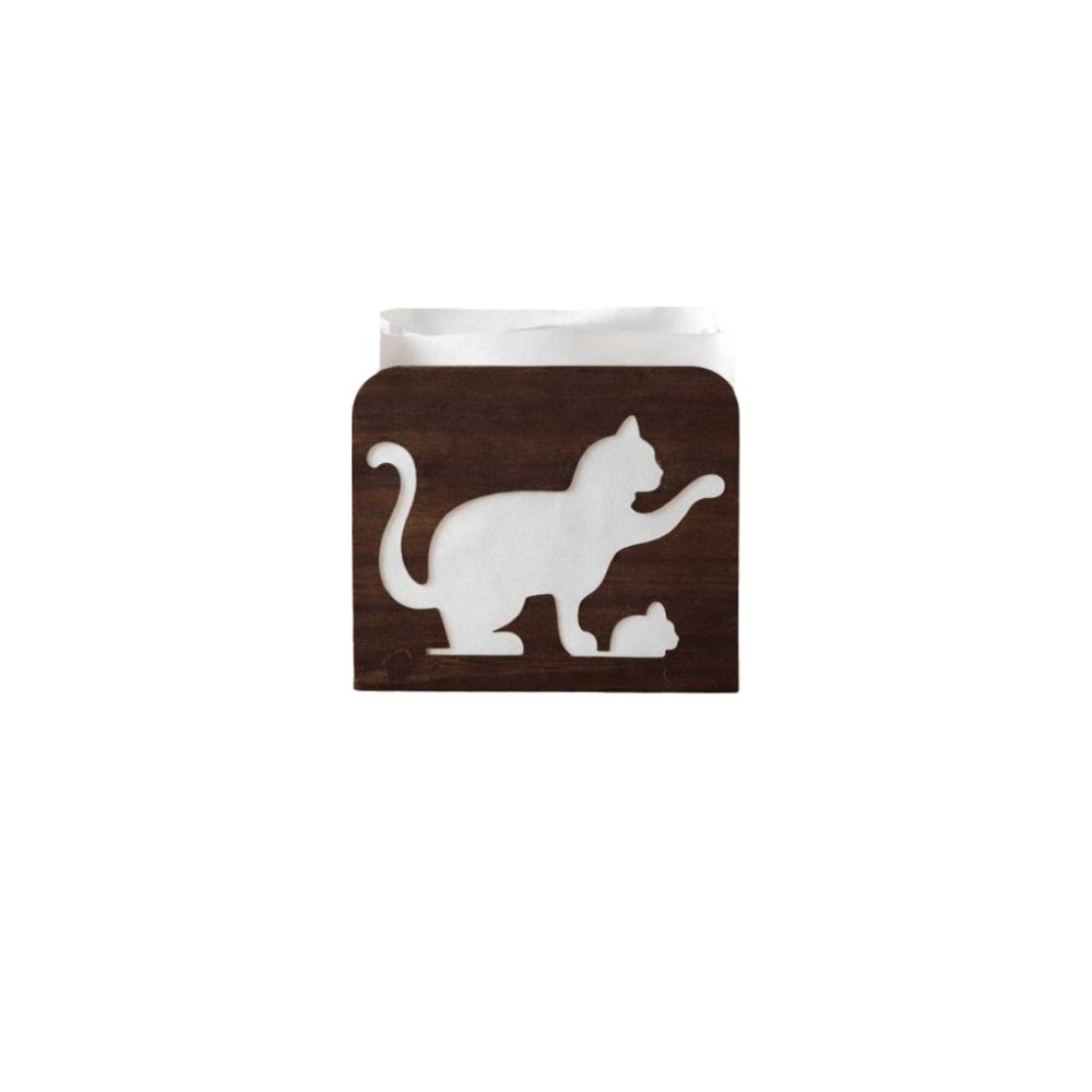 Retro Style Wooden Sunflower Napkin Holder Decorative Cute Animal Shaped Tissue Dispenser Detachable Butterfly Tissue Holder