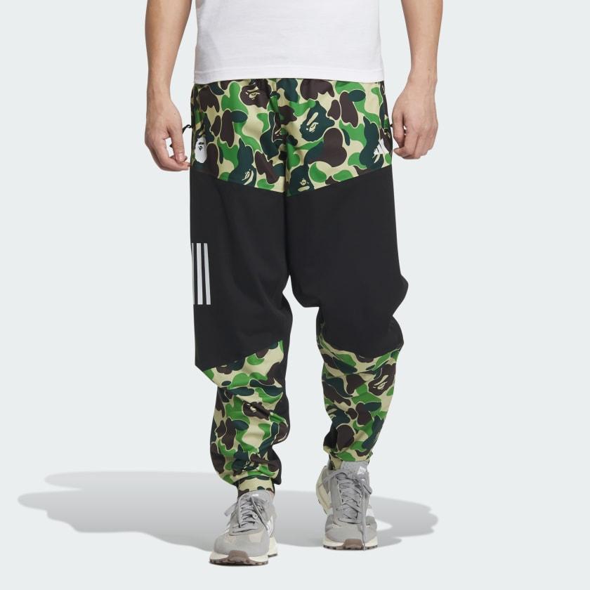 Adidas X Bape FW23 Camouflage Patchwork Windproof Elastic Cuff Sports Pants Men Bottoms Black IQ3681