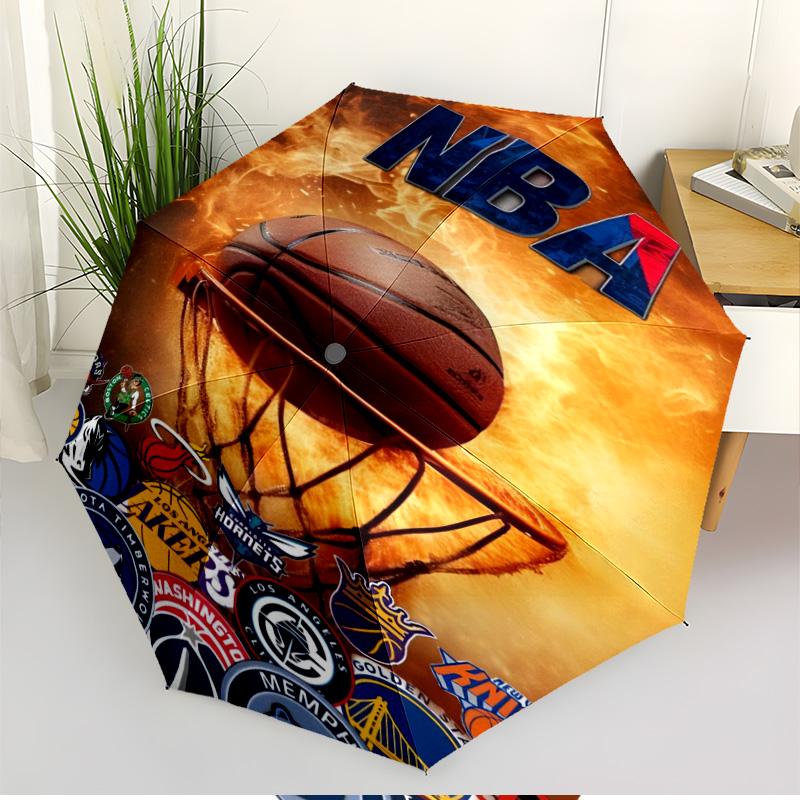 Автоматический складной зонт с принтом NBA, портативный, для улицы, поездок на работу, походов, идеальный подарок на день рождения