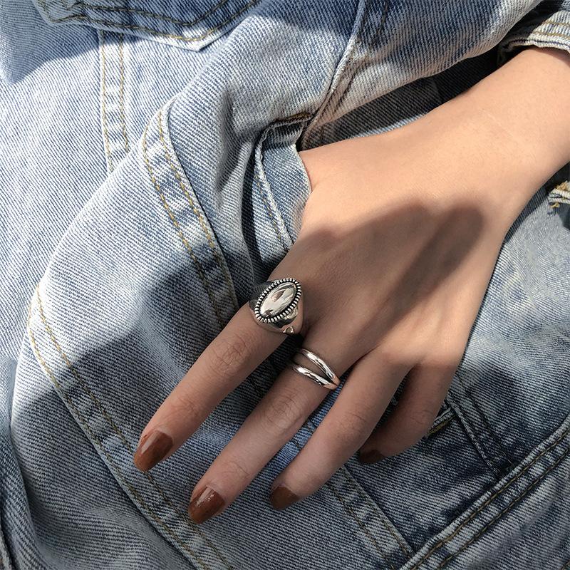 Cold Wind Open Index Finger Ring Female Niche Design Senior Sense of Fashion Personality Tide Cool Index Finger Ring Open Finger Ring Everyday Ring