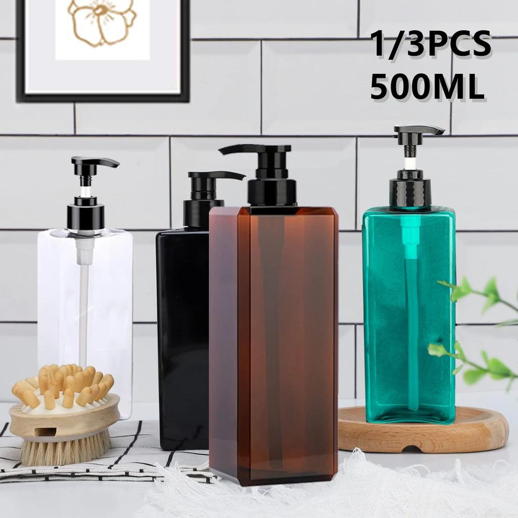 1Pc Plastic Shampoo Conditioner Dispenser Bottles Bathroom Empty Refillable Pump Lotion Bottle Cosmetic Soap Containers Set KTY