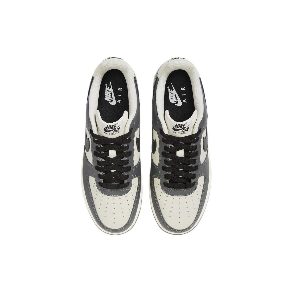 Nike Air Force 1 Кожа Нескользящие Прочные Легкие Низкие Кеды для Скейтбординга Унисекс Кроссовки Белый Серый Черный FD9063-100