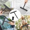 Silicone Shower Squeegee with Hook & Lanyard, Black Window Glass Scraper, Mirror Screen Wiper, Multi Cleaner for Bathroom, Door, Car and Furniture