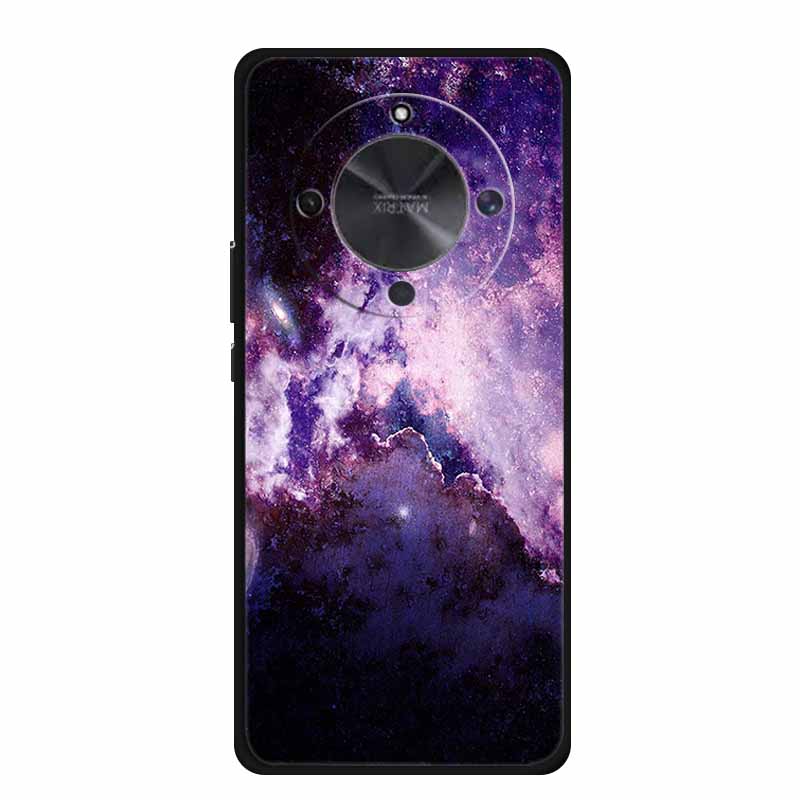 Чехол для телефона для Honor X70 5G 2025 Чехол X 70 Coque Цветы Черный Силикон Мягкая Задняя крышка для Honor X70 Чехлы HonorX70 Funda 6.79"