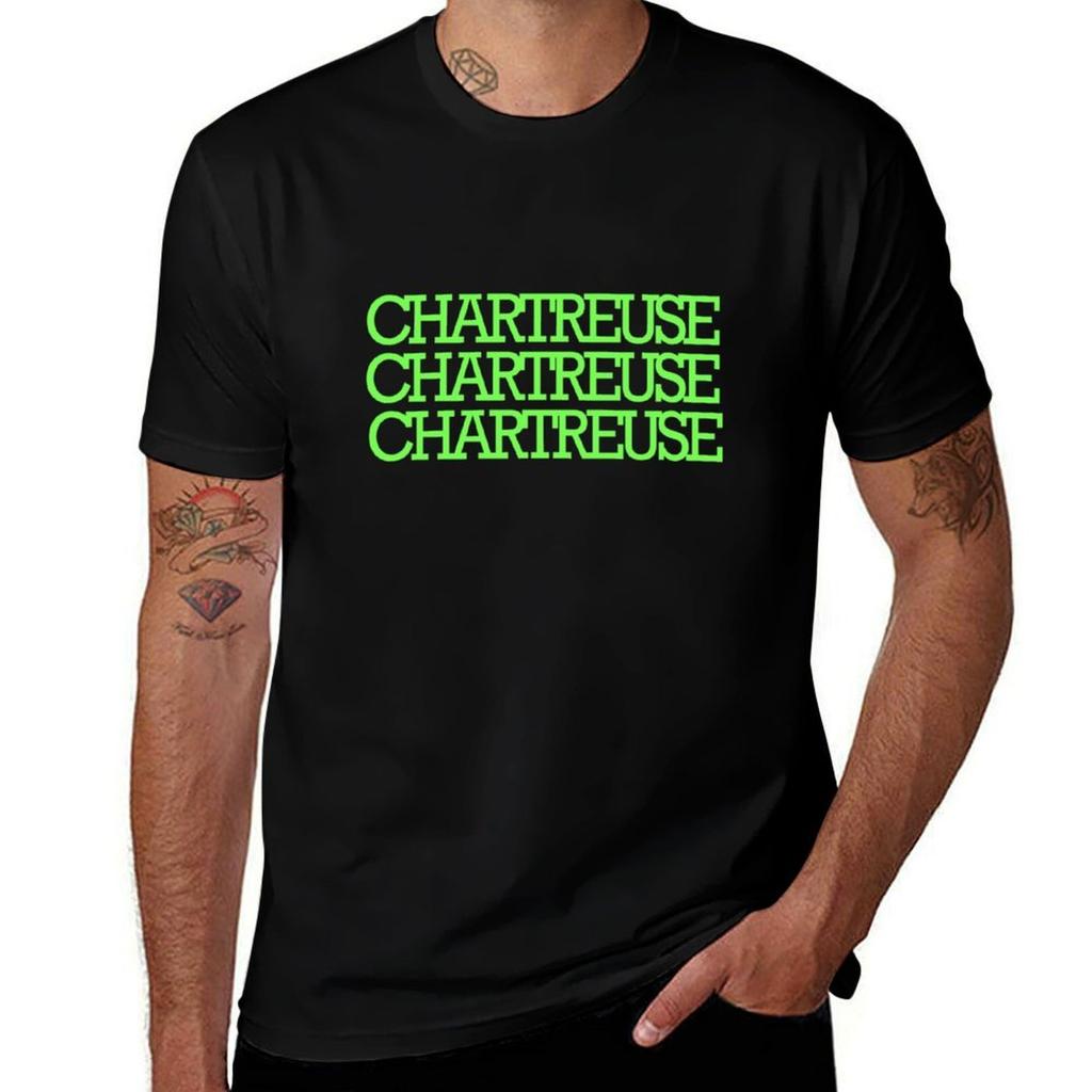 Chartresue Chartreuse Chartreuse Color TShirt Daily Wear Plain Short Sleeve Shirt
