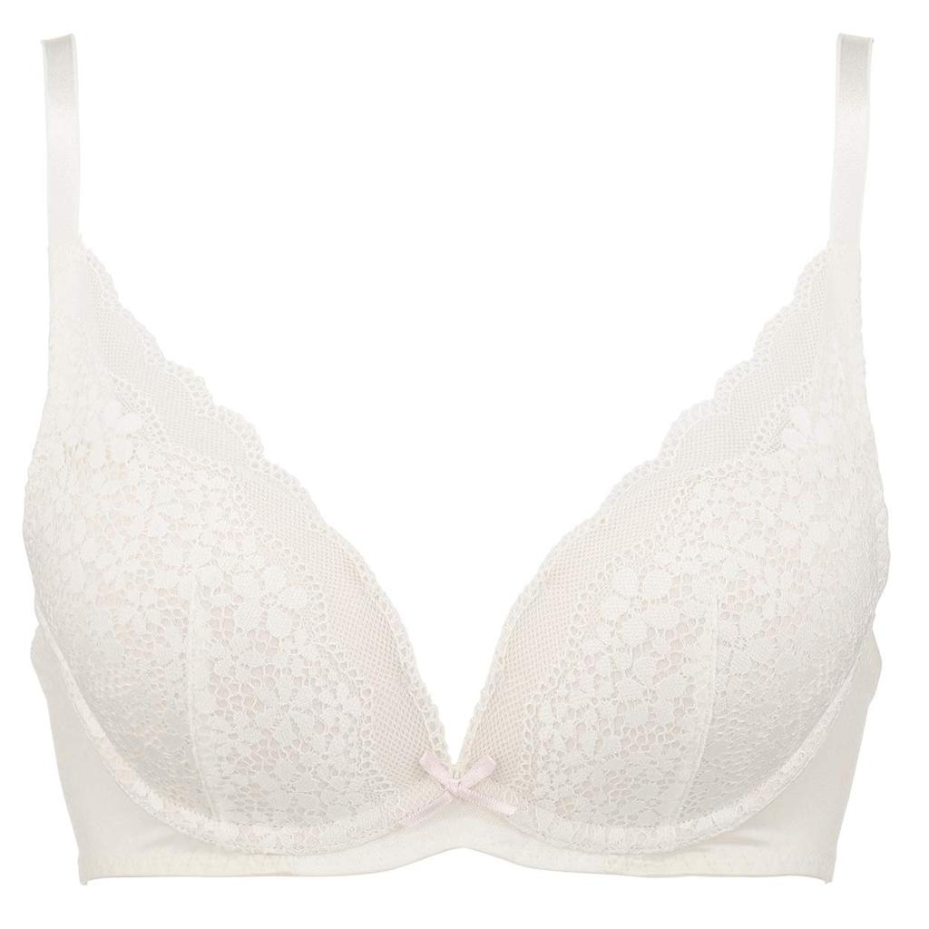 BY Dream Bra Deep V Bra Shorts Set Daisy Lace M015 D75M Size [AMOSTYLE Triumph] & (White)