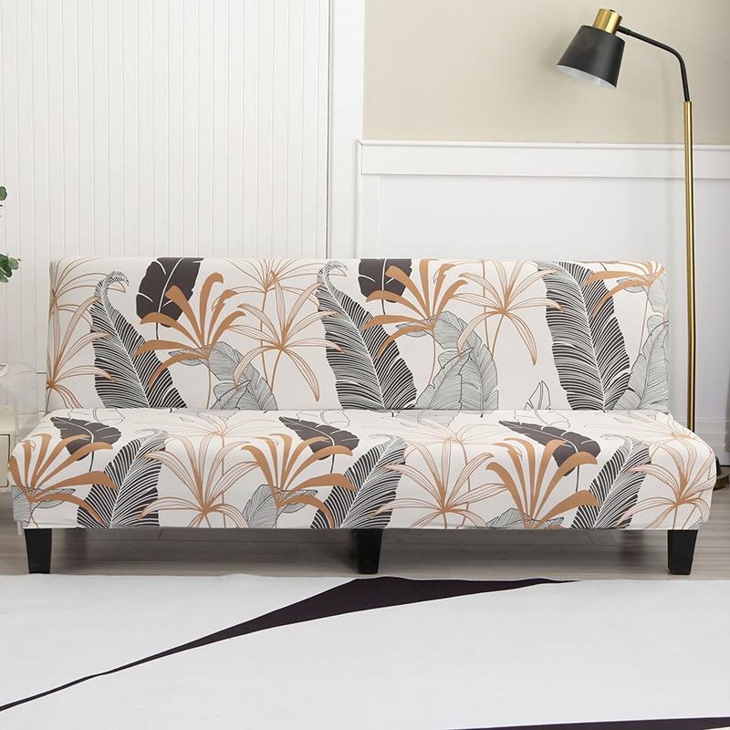 Чехол на футон без рукавов с цветочным принтом, эластичный чехол на диван-кровать, защитник мебели без подлокотников с эластичным низом, 1 шт.