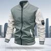 Fashion Stripe Men's Stand Collar Casual Zipper Jacket Outdoor Sports Coat Windbreaker Jacket for Young Boys