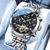 OLEVS Top Luxury Tourbillon Watches Men Month Calendar Week Moon Phase Watches Automatic Mechanical Wristwatches Men Reloj