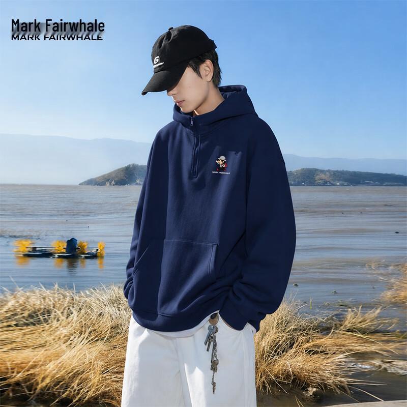 Mark Fairwhale American Style Half-Zip Hooded Sweatshirt