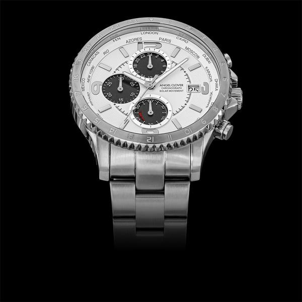Angel Clover MONDO SOLAR NMOS44SSWH Wrist Watch