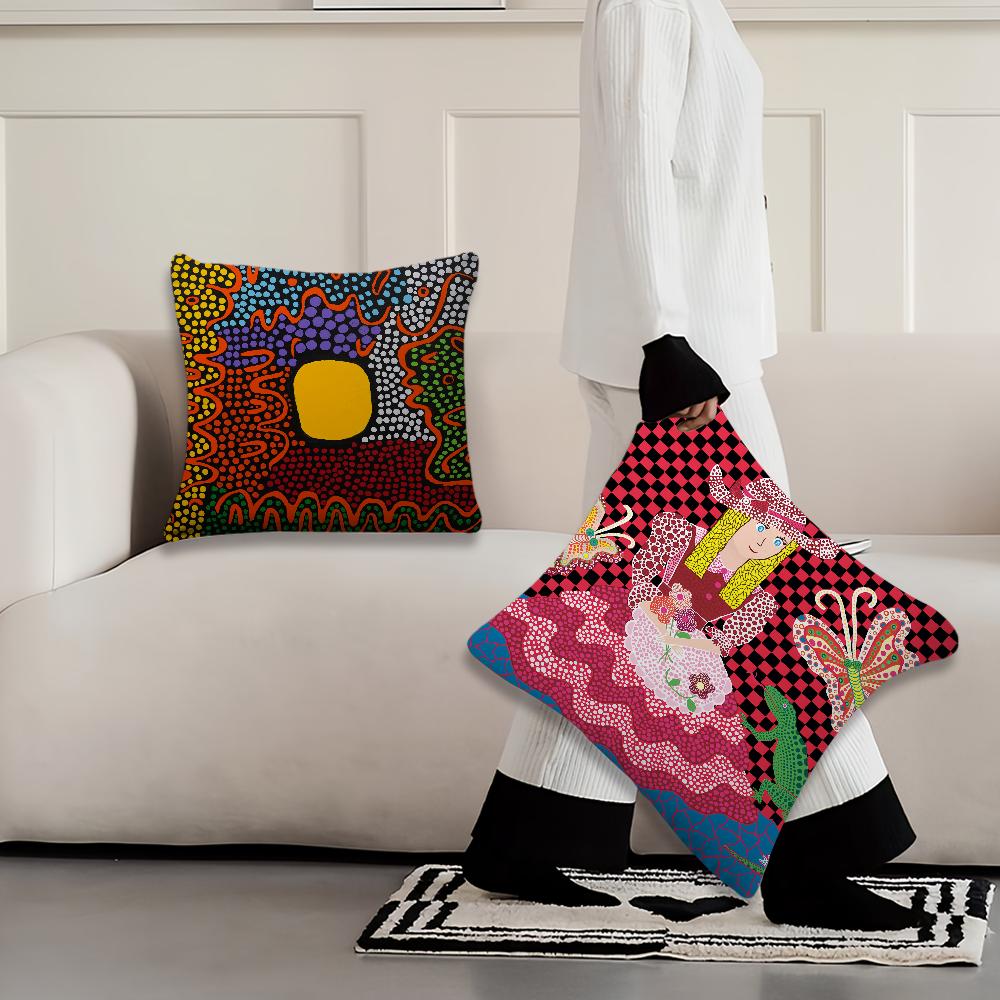 Подушка K-Kusama Y-Yayoi Чехол Удобный Мягкий Наволочка Искусство Для Дивана Гостиной Домашнего Офиса Декор И Защитные Чехлы