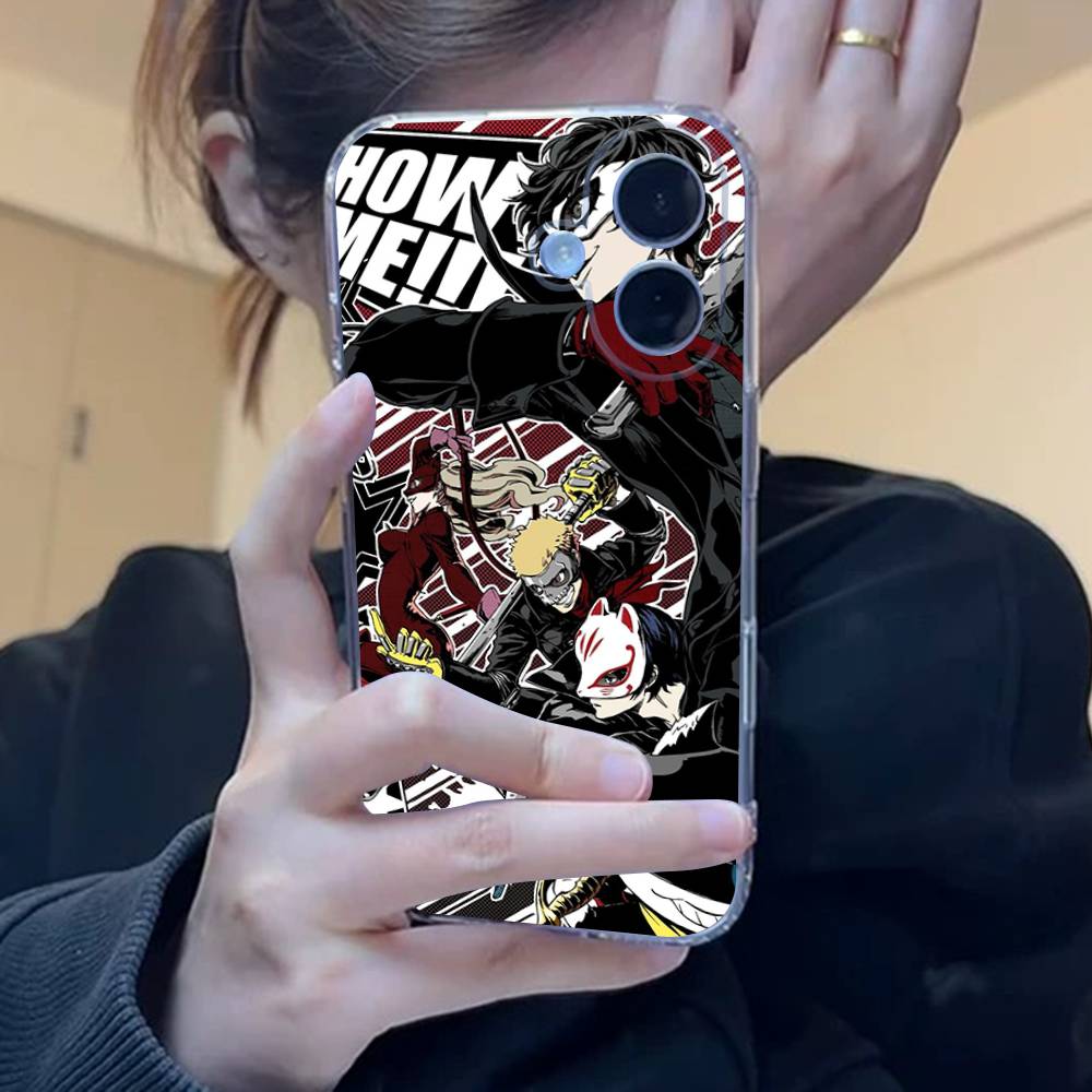 Игровой чехол P-Persona 5 Крутой чехол для телефона для iPhone 17 16 15 14 13 11 12 Pro Max Mini Plus Ударопрочный Прозрачный Мягкий ТПУ