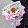 Woven Crochet Flower Bouquet Sunflower Artificial Flowers New Knitted Flower  Valentines Day Gift
