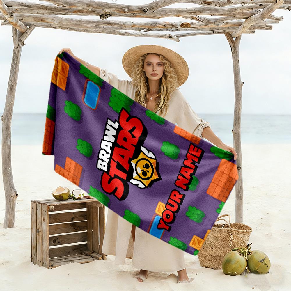 Supercell Customized Name Beach Towel Quick-Dry Soft Microfiber Portable for SwimmingBeachCamping Travel Beach AccessoriesGym