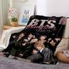 Фланелевое одеяло BTS 'Молодежная энергия', мягкое и теплое, подходит для кроватей и диванов, для всех сезонов, портативное дорожное одеяло. 0730122