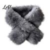 Soft Warm Wrap for Winter Coat Plush Cross Scarf Stylish Faux Fur Neck Warmer Warmer Women Double-Sided Thermal Elegant Scarf Ladies Girls