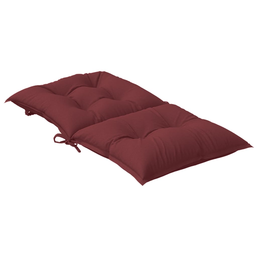 Low Back Chair Cushions 6 pcs Melange Burgundy 100 x 50 x 7 cm Fabric