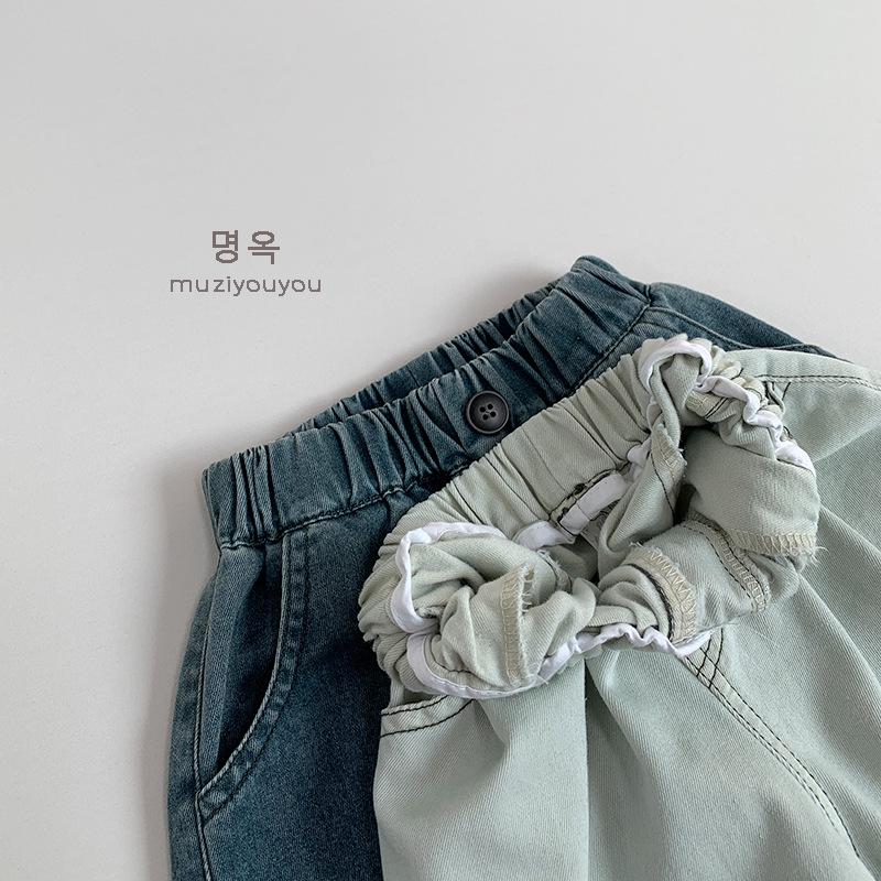 Детские свободные джинсы широкого кроя на весну/лето 2025 – модный корейский стиль для мальчиков и девочек