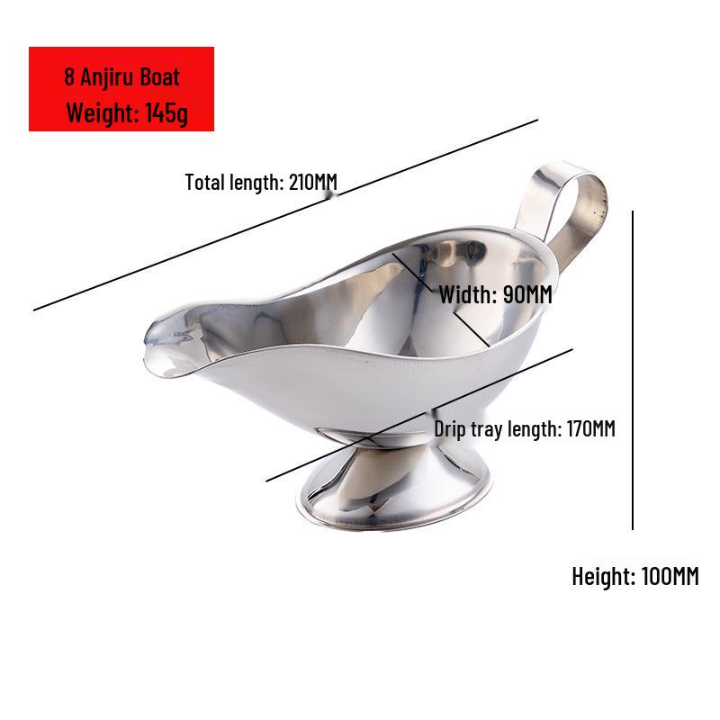 Stainless Steel Non-Magnetic Gravy Boat for Steak and Pepper Sauce