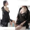 Sexy Lingerie Large Size Perspective Sling Temptation Sexy Lace Women's Nightdress Set