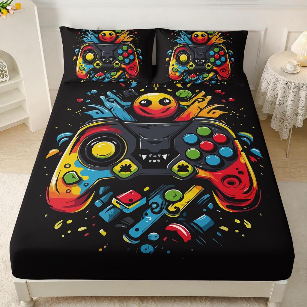 Музыка Цвет Граффити Танцор Узор Лист Трехкомпонентное Постельное Белье с Цифровой Печатью Дети Взрослый