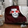 Rb FootballCrest Design Flannel Blanket, Soft Polyester, Modern Design, All-Season for Camping, Travel, Gifts for holidays or birthdays