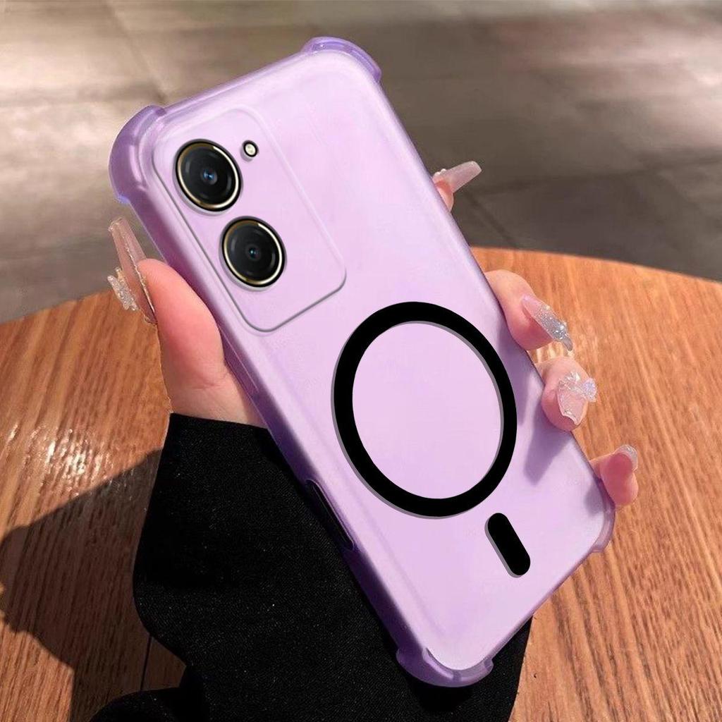 Чехол-желе с магнитным кольцом для Vivo Y28s 5G Y18 Y18s Y03 Y03t, противоударный, с защитой углов-подушек безопасности