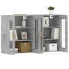 Wall Cabinets 2 pcs Concrete Grey Particleboard