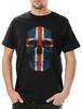 Classic Iceland Skull Flag Mens T-Shirt Skull Skull Banner Flag Iceland