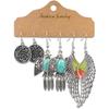 Antique Sliver-Plated Hollow Alloy Geometric Dangle Indian Earrings For Women Gypsy Zircon Boho Ethnic Leaf Bell Tassel Earring